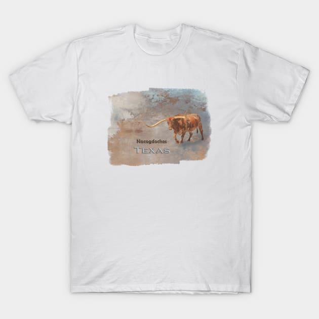 Longhorn Bull Nacogdoches T-Shirt by Elisabeth Lucas